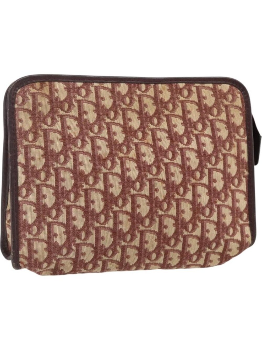 Christian Dior Trotter Canvas Clutch Bag Red Gold